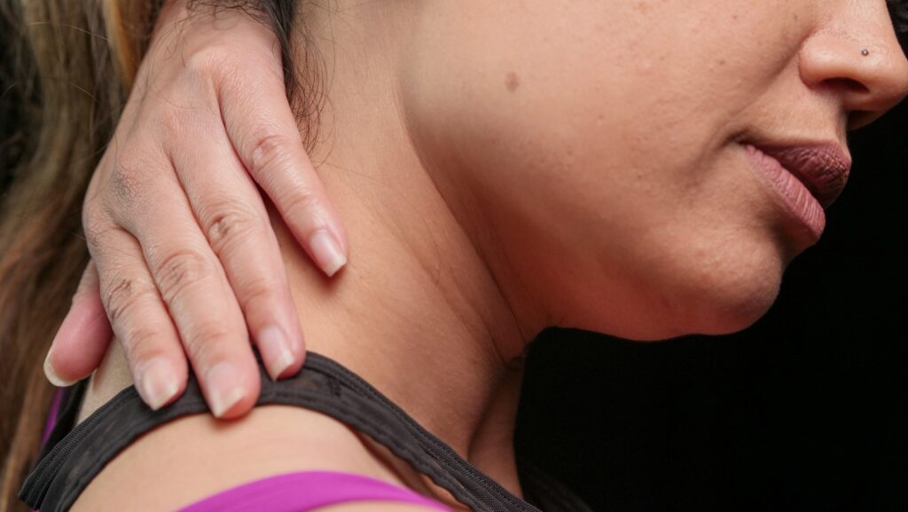 person with neck pain