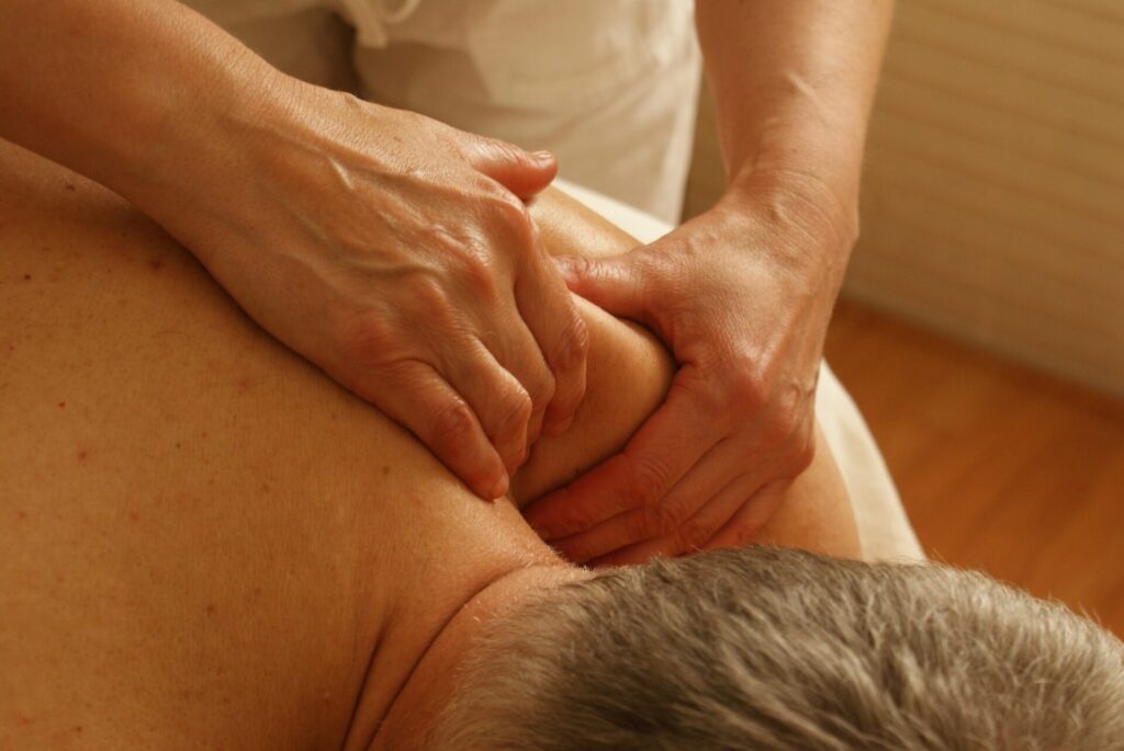 left shoulder massage